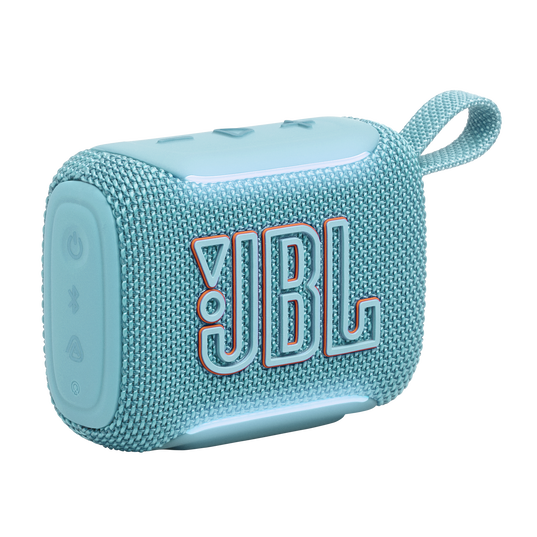 JBL Go 5 - Turquoise - Ultra-portable waterproof and drop-proof speaker with JBL legendary sound and ambient edge lighting - Hero