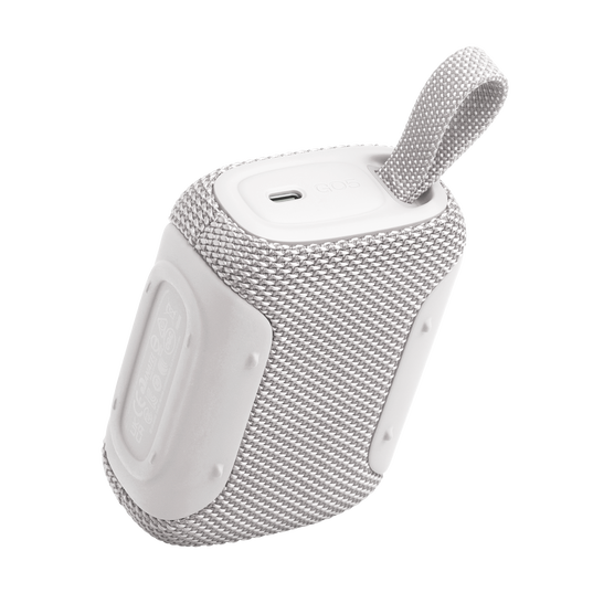 JBL Go 5 - White - Ultra-portable waterproof and drop-proof speaker with JBL legendary sound and ambient edge lighting - Back