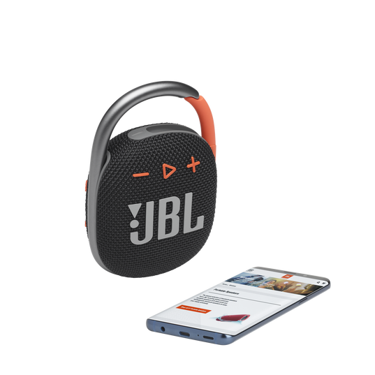 JBL Clip 4 - Black / Orange - Ultra-portable Waterproof Speaker - Detailshot 1