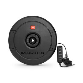 JBL BassPro Hub - Black - 11" (279mm) Spare tire subwoofer with built-in 200W RMS amplifier with remote control. - Hero JBL BassPro Hub - Black - 11" (279mm) Spare tire subwoofer with built-in 200W RMS amplifier with remote control. - Hero