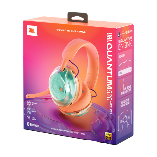 JBL Quantum 520 - Coral - Wireless multiplatform gaming headset - Detailshot 15