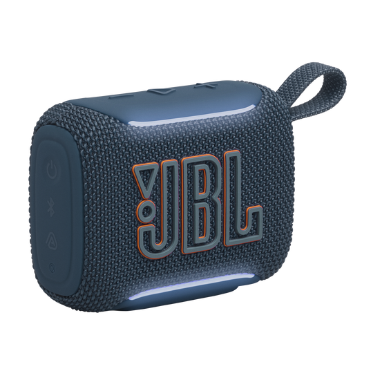 JBL Go 5 - Blue - Ultra-portable waterproof and drop-proof speaker with JBL legendary sound and ambient edge lighting - Hero