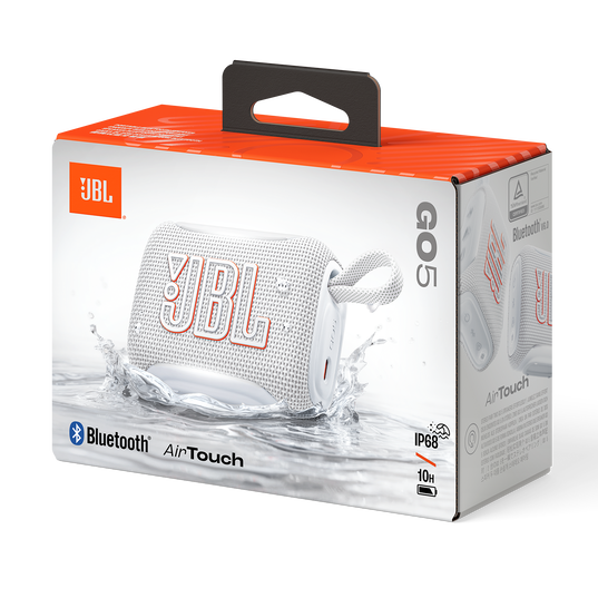 JBL Go 5 - White - Ultra-portable waterproof and drop-proof speaker with JBL legendary sound and ambient edge lighting - Detailshot 9